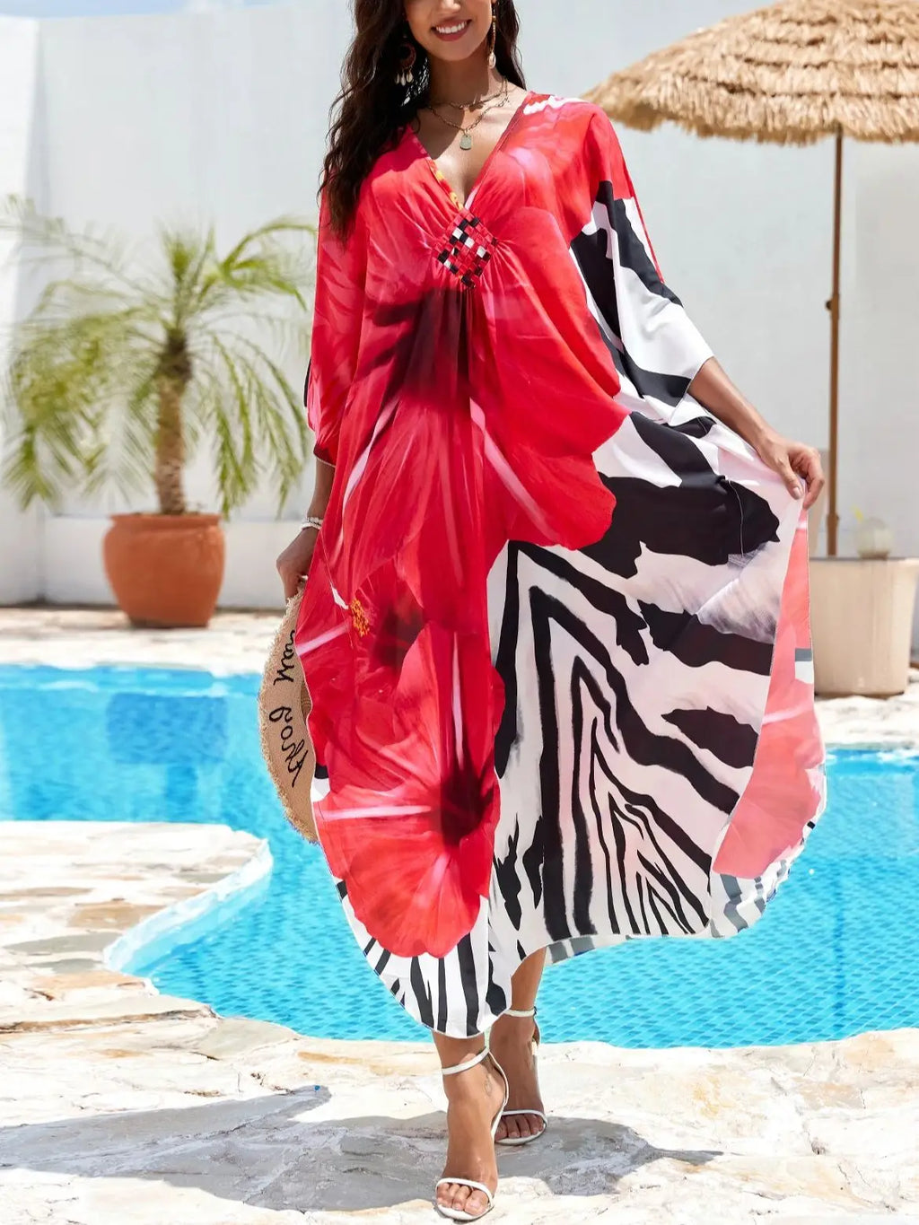 Kaftan Dresses for Women Plus Size Bathing Suit Cover up Caftan Maxi Beach Dresses