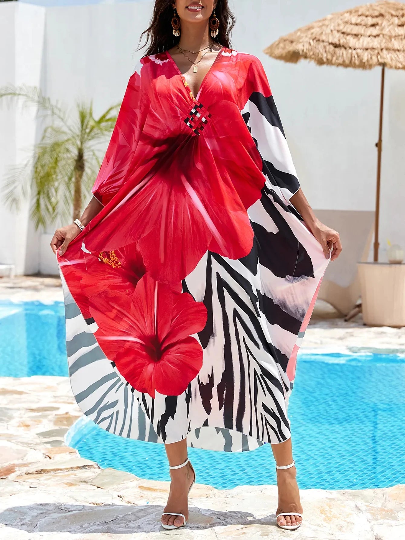 Kaftan Dresses for Women Plus Size Bathing Suit Cover up Caftan Maxi Beach Dresses