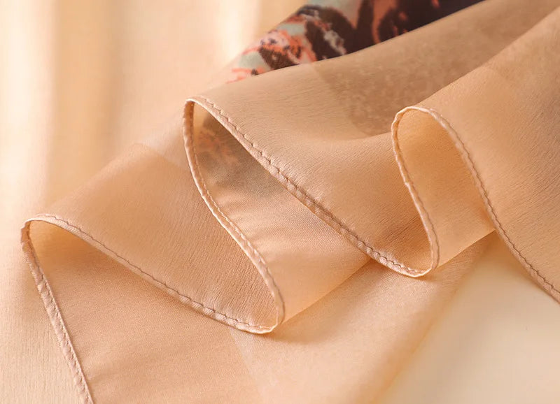 Spain Luxury Silk Scarf Women Designer Van Gogh Oil Painting Floral Silk Shawls Pashmina Ladies Wraps Scarves Foulard New Hijab