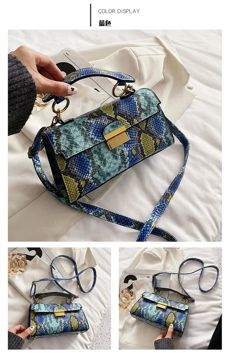 Fashionable High-end Texture Light Luxury Snake Print Niche Design Versatile Handhold Bag Shoulder Bag Crossbody Bag Armpit