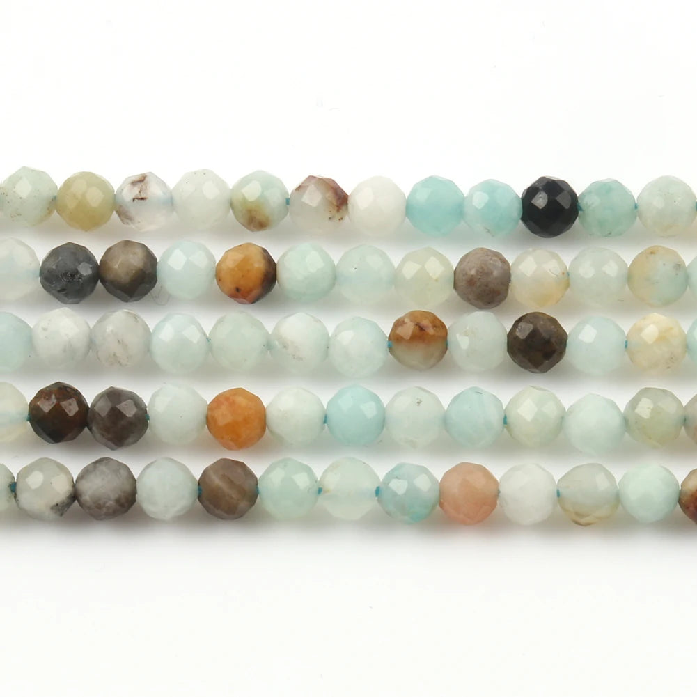 2 3 4mm Natural Faceted Blue Sapphire Stones Loose Spacer Beads for Jewelry Making DIY Bracelet Earrings Accessories 15''Inch