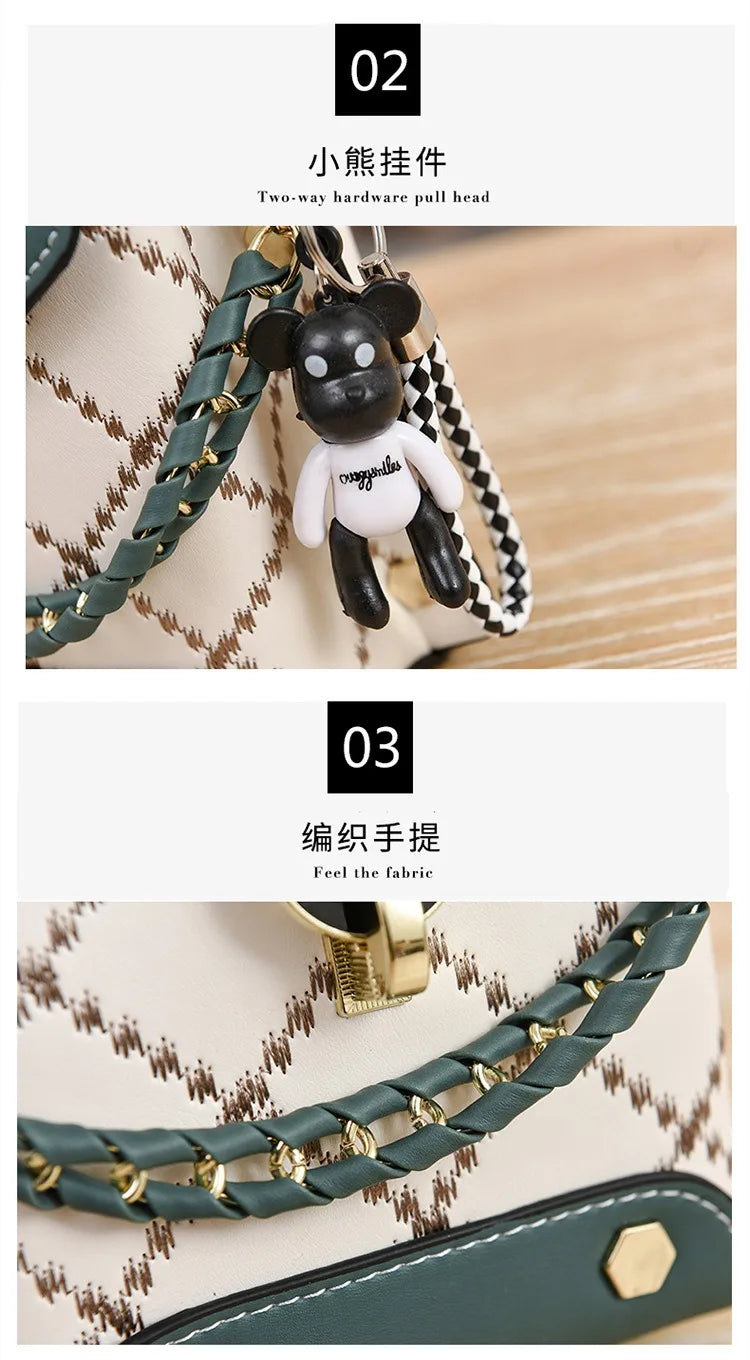 Korean version of simple and fashionable small square bag fashionable versatile shoulder messenger bag trendy mini mobile phone