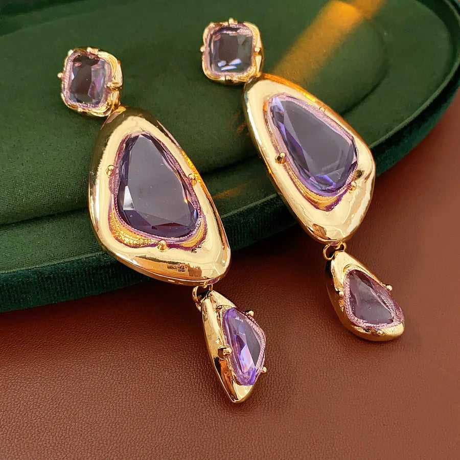 Vintage Irregular Earrings for Women Silver Needle Oval Tassel Drop Earring Light Luxury High-end Retro Jewelry Gifts