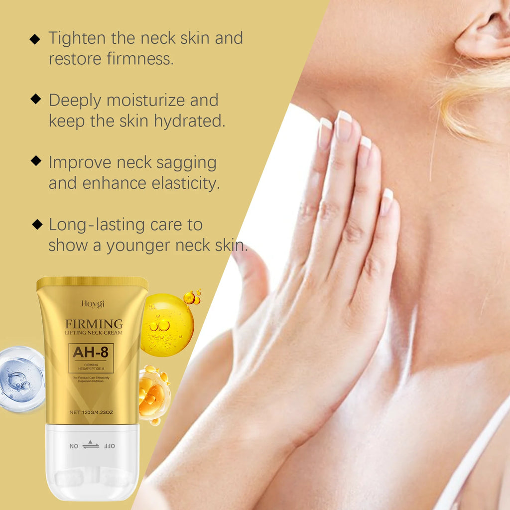 AH-8 Neck Firming Roller Cream Moisturizing Lifting Brighten Skin Fades Fine Lines Reduce Double Chin Massage Firm Neck Cream