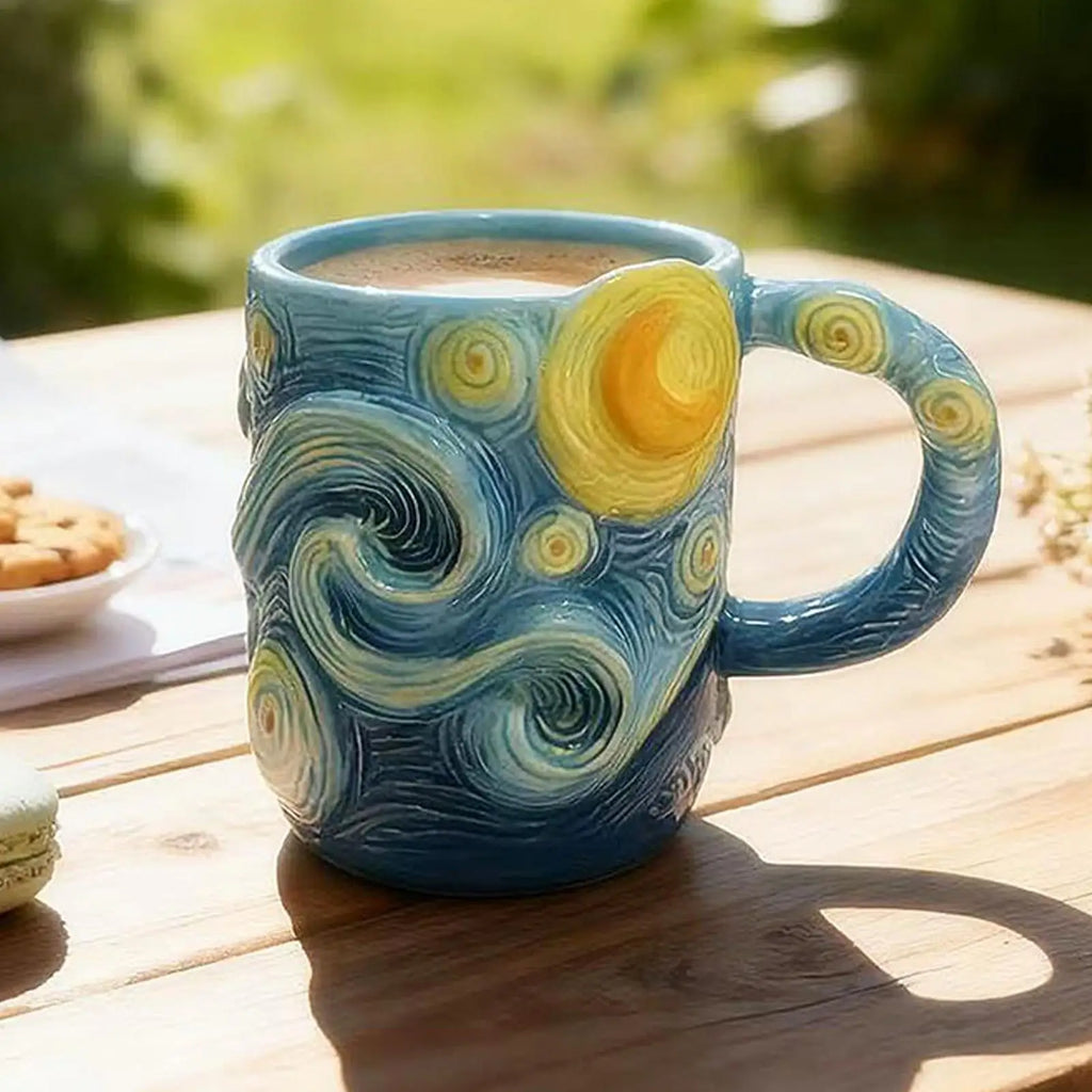 Coffee Mug 13-Ounce Dishwasher Drinkware Famous Painting Mugs for Milk Cocoa Wine Juice Beer Kitchen Cafe Restaurant Home