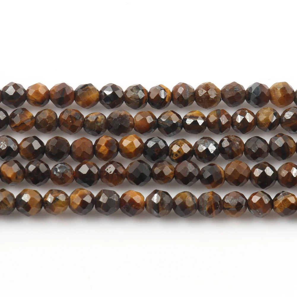 2 3 4mm Natural Faceted Blue Sapphire Stones Loose Spacer Beads for Jewelry Making DIY Bracelet Earrings Accessories 15''Inch