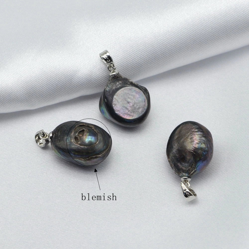 Pearl Pendant Necklace Natural Freshwater Pearl Silver Necklace Baroque Pearl Natural Shape Simple Style Women's Necklace