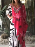 Women's Summer Beach Bohemian Cover Up, Loose Plus Size Vacation Beach Dress, Bikini Swimsuit Outer Wear