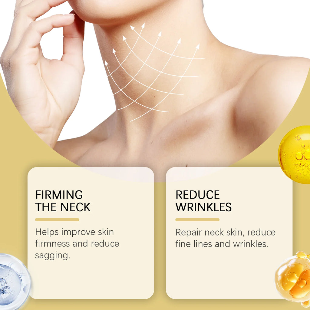 AH-8 Neck Firming Roller Cream Moisturizing Lifting Brighten Skin Fades Fine Lines Reduce Double Chin Massage Firm Neck Cream