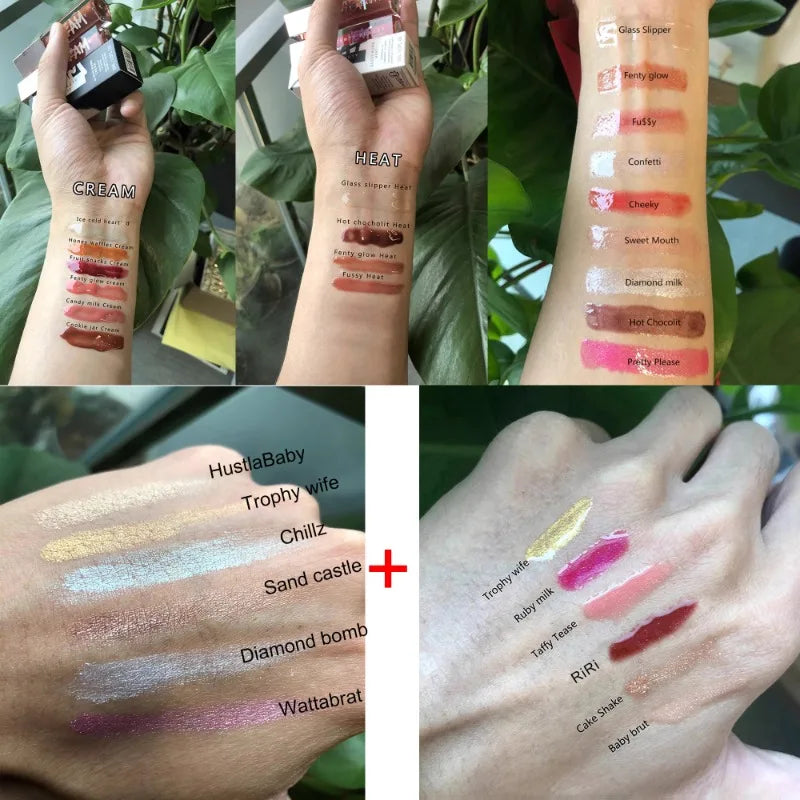 Fashion Fenty Beauty Lip Glaze Moisten Shine Glitter Lip Plumper Makeup For Beginner Liquid Lipstick Female Makeup Cosmetics