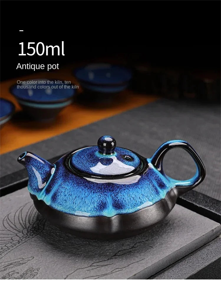 Classical Design Teapot Sets Gift Bag Drinkware Tea Sets Hand Painting Country Ceramic Chinese Tea Set Cup And Tea Pot Set