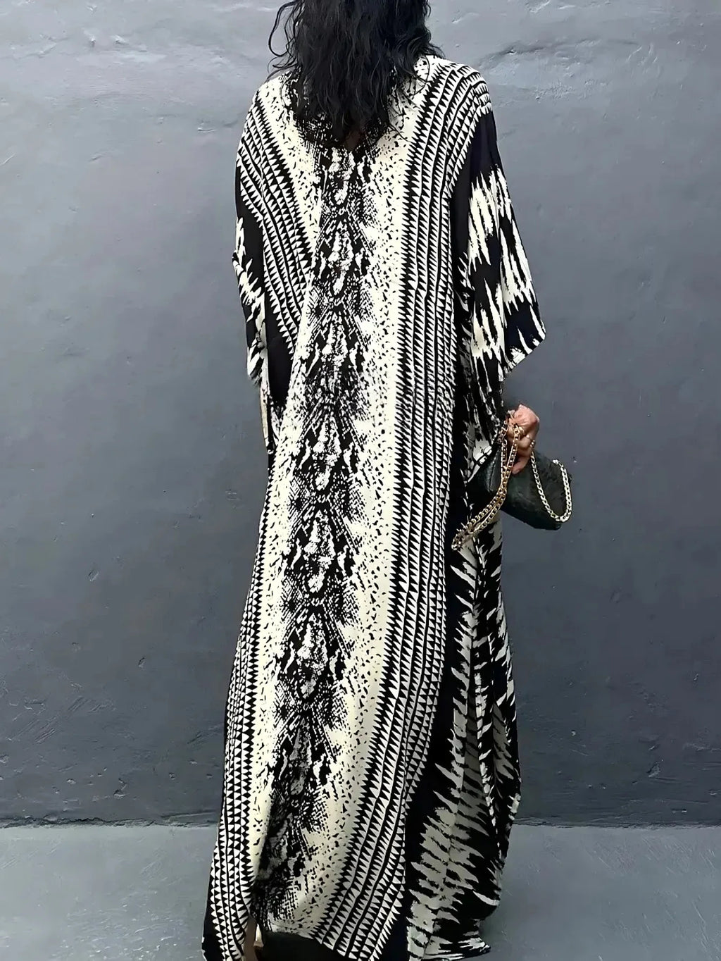 MAKABO Kaftan Dresses for Women, V Neck Moo Moos Colorful Print Cover Ups Caftan Beach Dresses for Swimwear