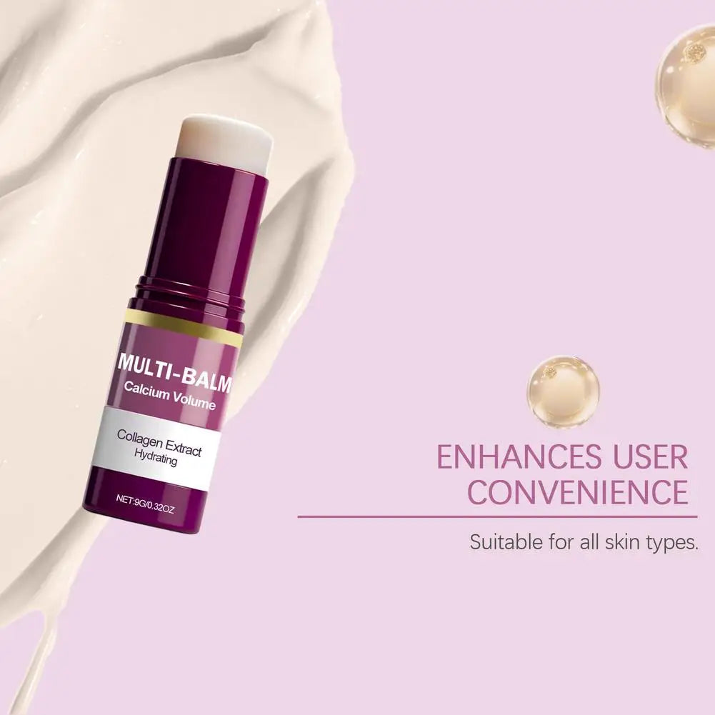 1/2/3PCS Calcium Volume Multi Balm Stick,Collagen Moisturing Stick Face Cream Anti Wrinkle Hydrating For Eyes Neck Face Skincare