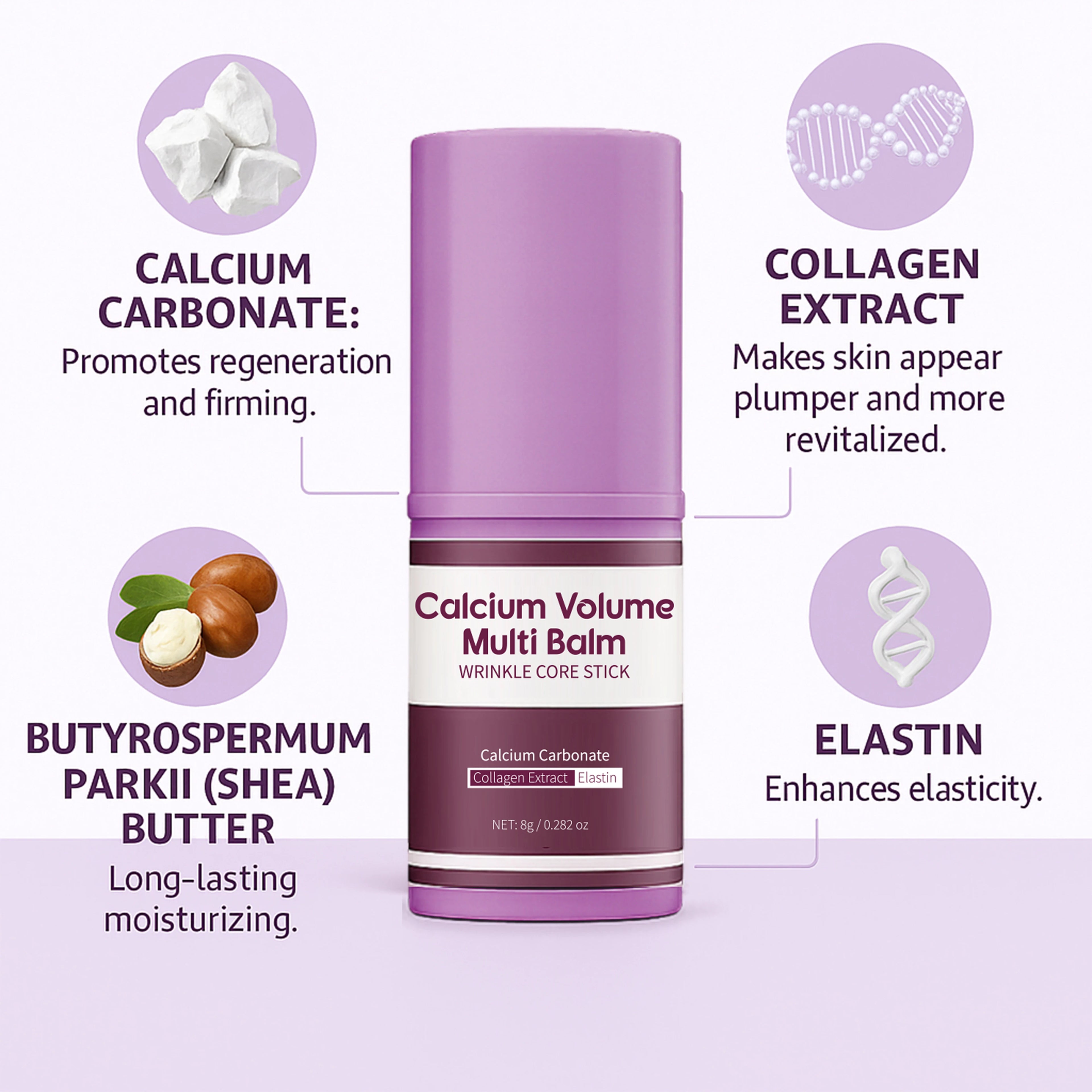 Calcium Volume Multi Balm for Smoothing Fine Lines Firms and lifts Eye Skin  Wrinkle Stick for Unisex Brightens and Soothes Skin
