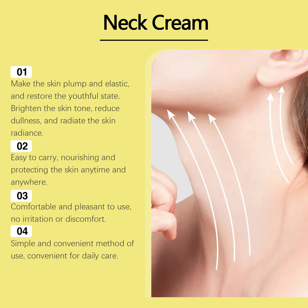 Neck Firming Cream: Moisturizes and nourishes, fades neck lines, firms skin, gently cares for the neck.