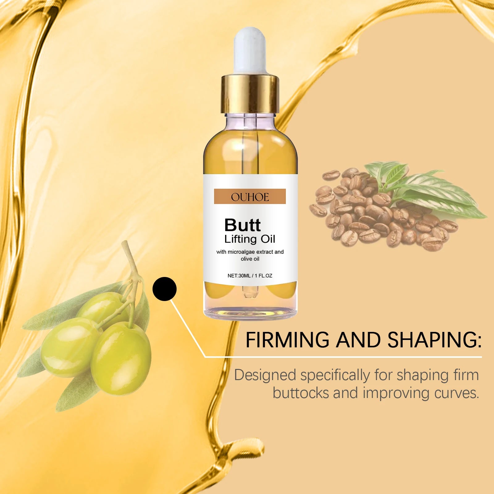 Hip Lifting Oil Buttock Lifting Oil Firming Nourishing Moisturize Tighten Shaper Bum Sexy Body Butt Massage Care Essential Oil