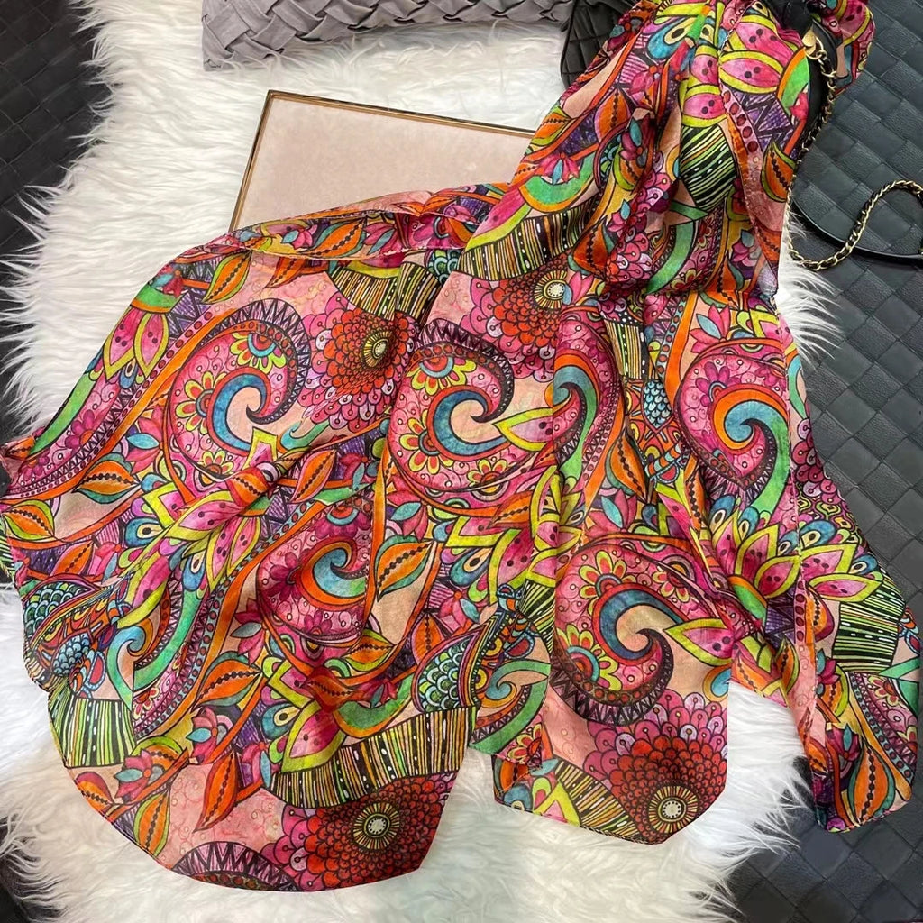 [BYSIFA] New Blue Green Silk Scarf Shawl Women Fashion Brand 100% Pure Silk Long Scarves Autum Winter Warm Neck Head Scarf Hijab