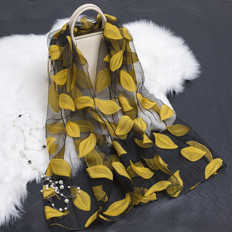 Silk Scarf Women Spring Autunm Scarf Women's Long Shawl Autumn and Winter Echarpe High-quality Lady Elegant Hijab Wraps