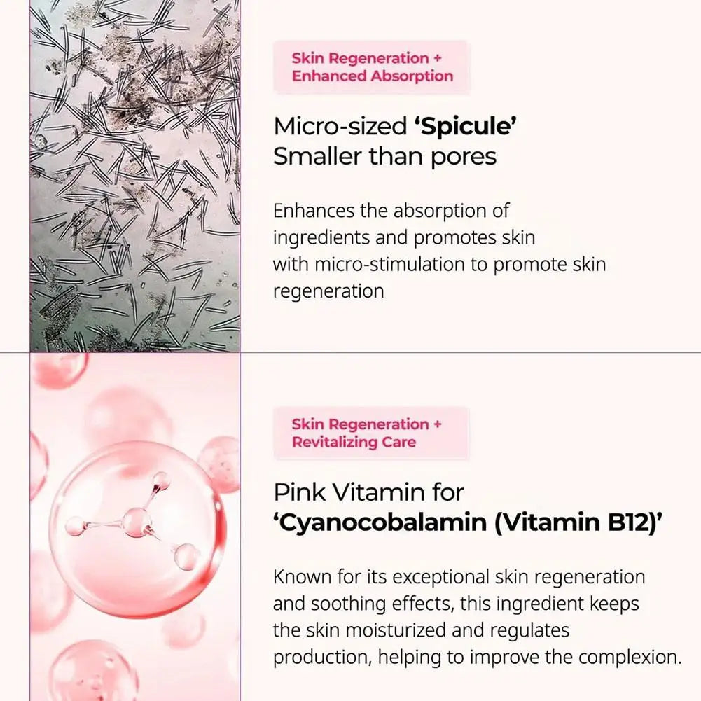 Dr.Melaxin Calcium B12 Pink Spicule Serum Cream Lighten Dark Spot Shrink Pore Wrinkle Reduction Enhance Skin Elasticity Skincare