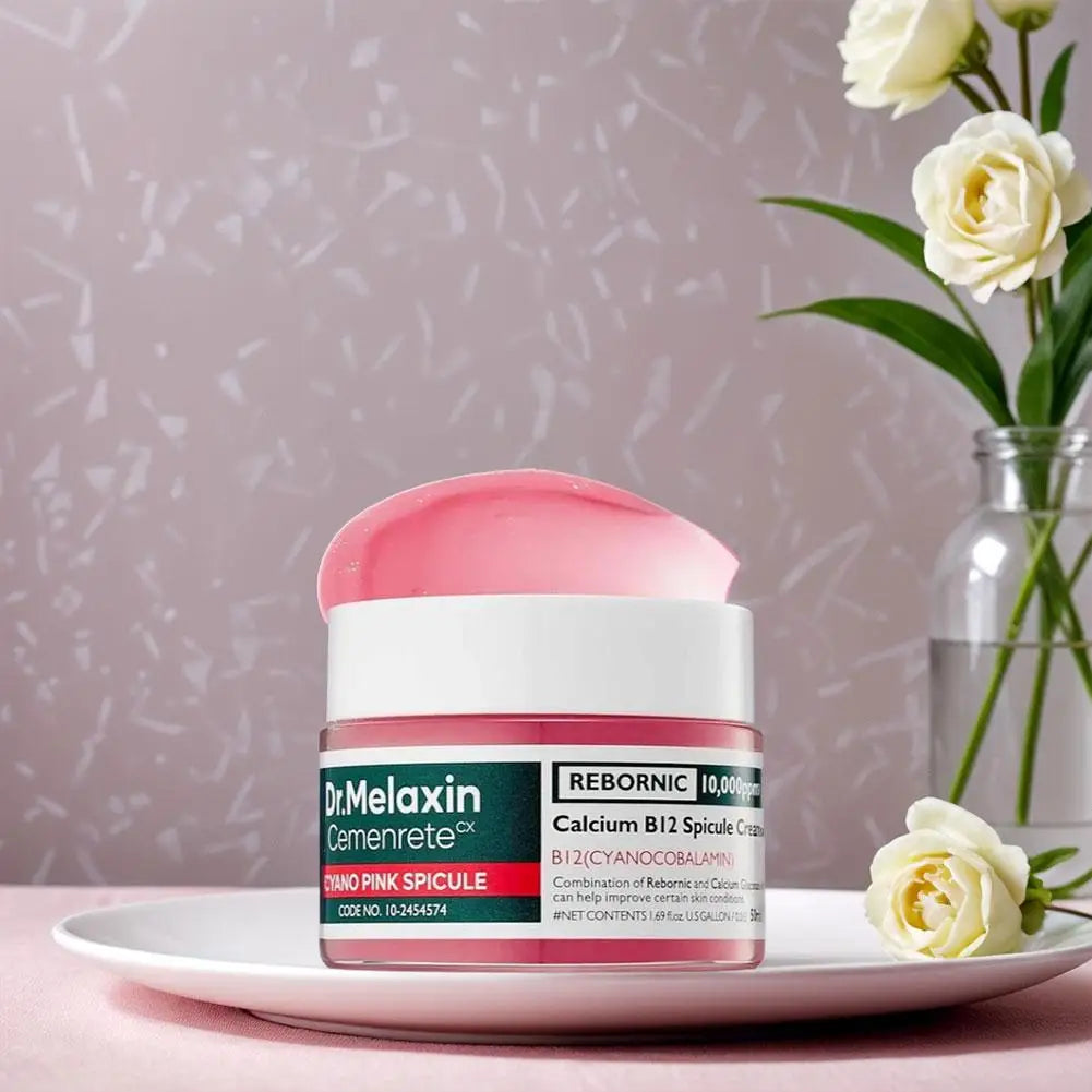 Dr.Melaxin Calcium B12 Pink Spicule Serum Cream Lighten Dark Spot Shrink Pore Wrinkle Reduction Enhance Skin Elasticity Skincare