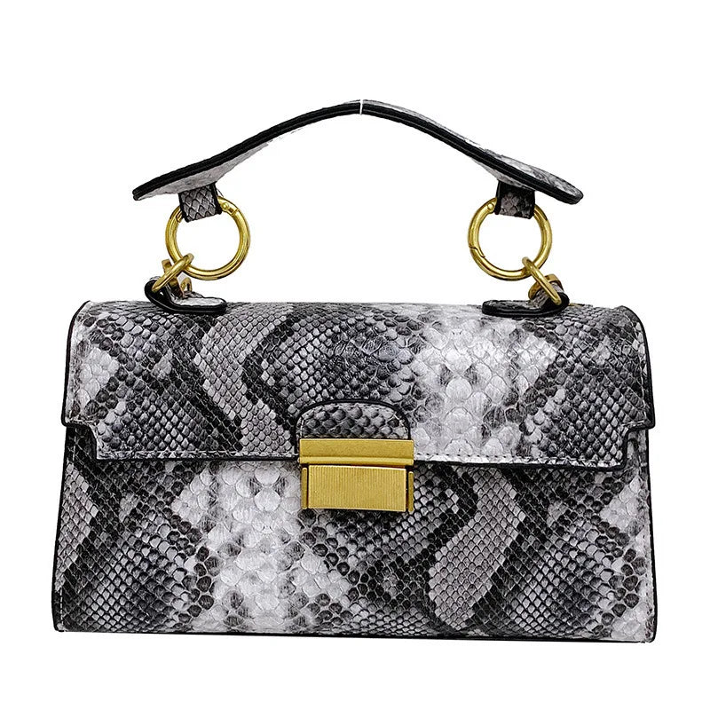 Fashionable High-end Texture Light Luxury Snake Print Niche Design Versatile Handhold Bag Shoulder Bag Crossbody Bag Armpit