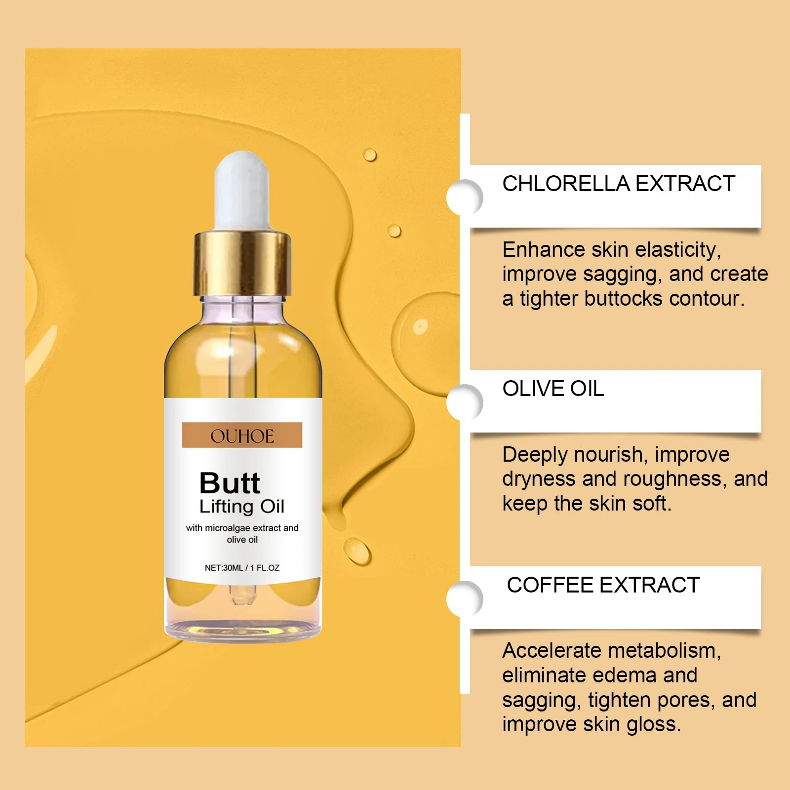 Hip Lifting Oil Buttock Lifting Oil Firming Nourishing Moisturize Tighten Shaper Bum Sexy Body Butt Massage Care Essential Oil
