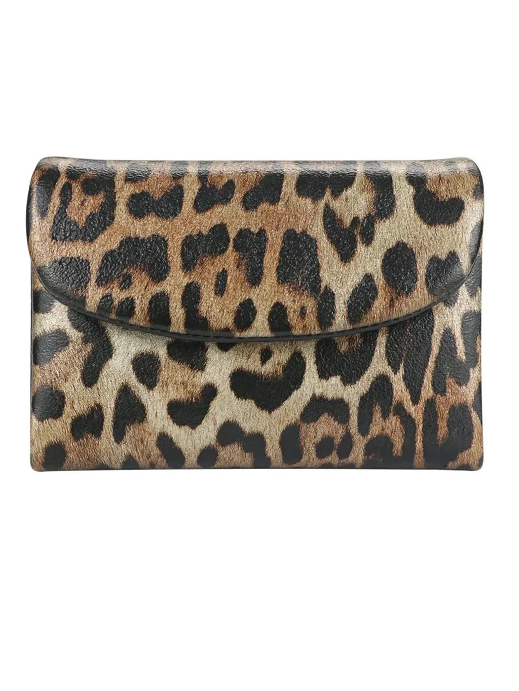 New Short Women's Wallet Coin Pocket Leopard Pattern Women's Wallet with Magnet and Photo Slot Suitable for Girls
