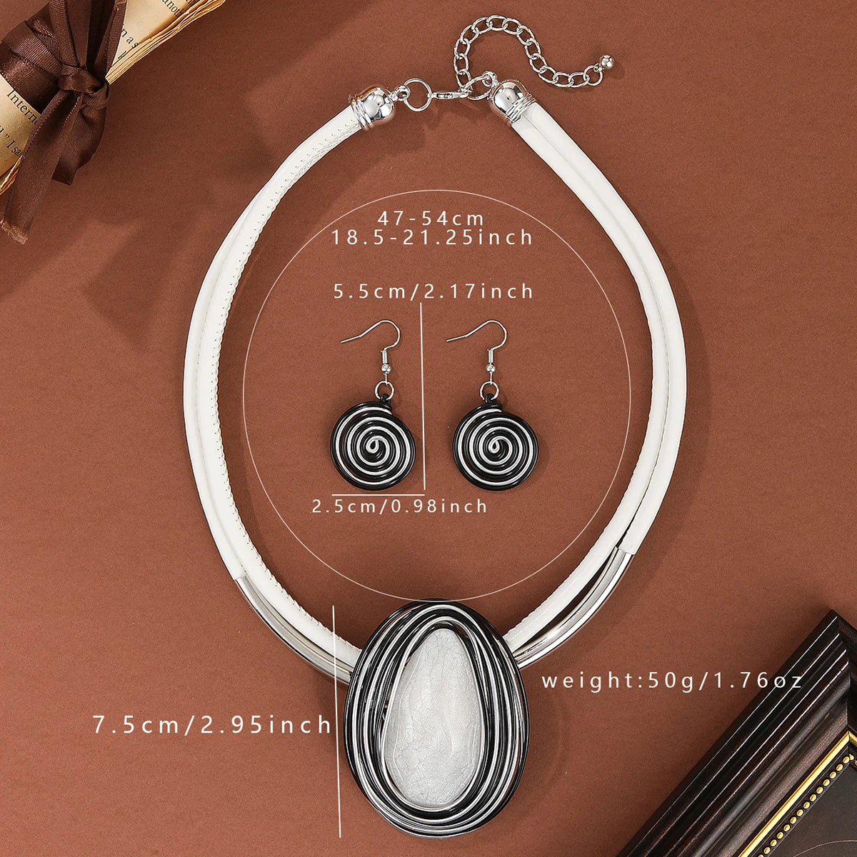 1set Colorful Crystal Oval Shape Jewelry Sets PV Two Layer Necklace Earrings Set for Women Party Statement Jewelry Set Gifts