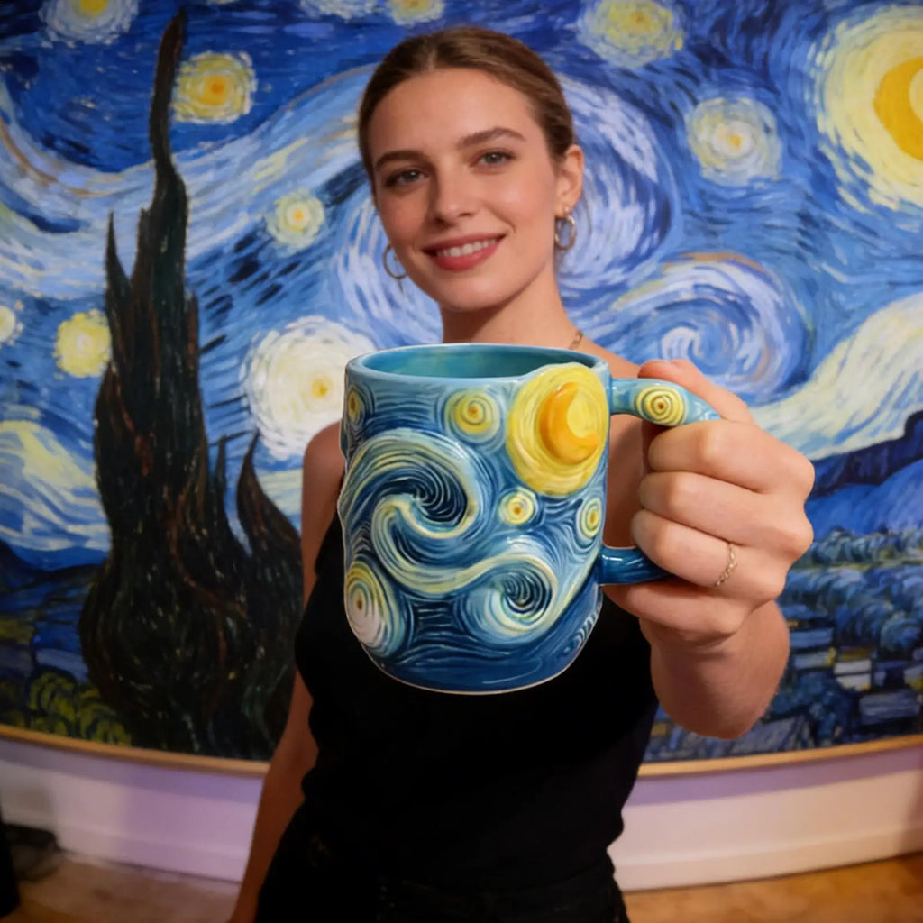 Coffee Mug 13-Ounce Dishwasher Drinkware Famous Painting Mugs for Milk Cocoa Wine Juice Beer Kitchen Cafe Restaurant Home