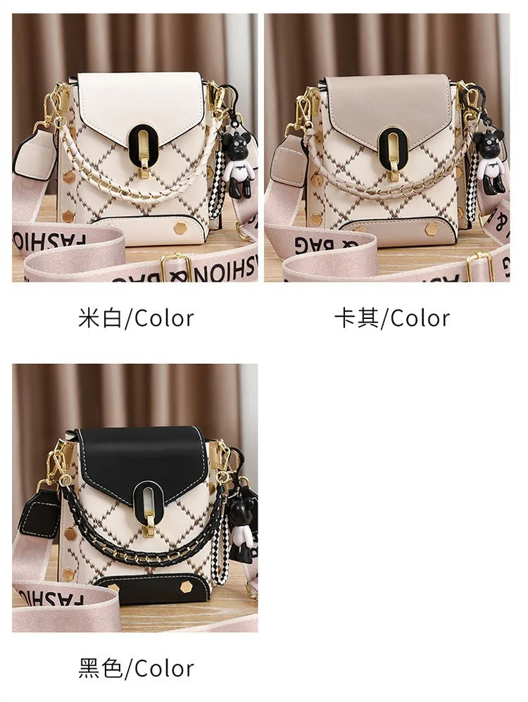 Korean version of simple and fashionable small square bag fashionable versatile shoulder messenger bag trendy mini mobile phone