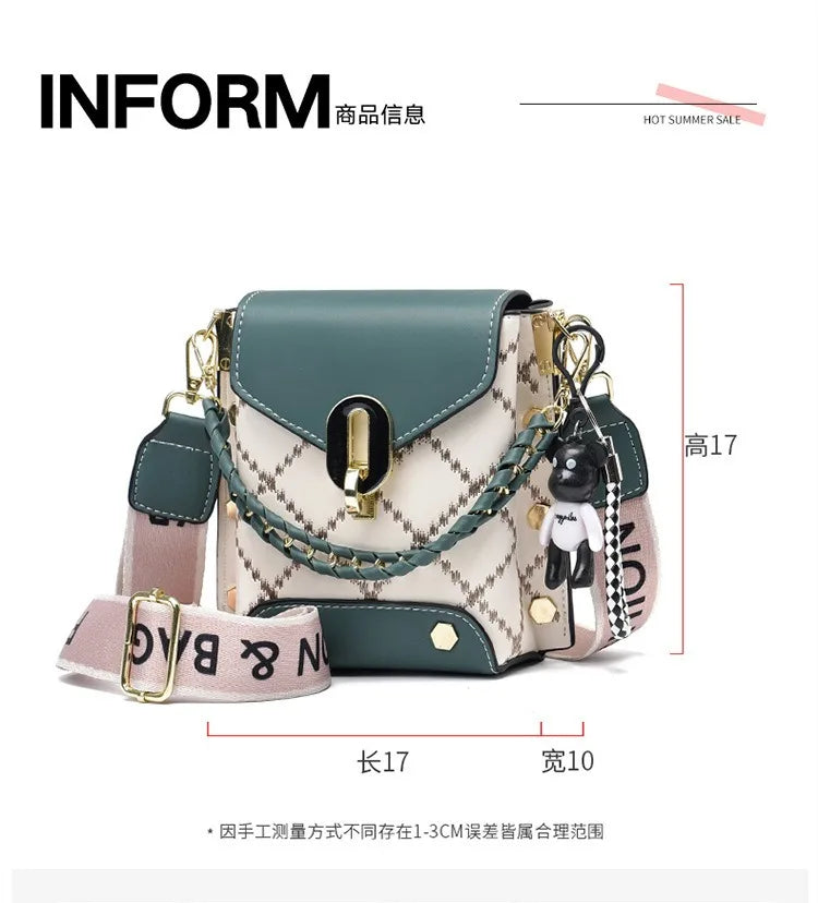 Korean version of simple and fashionable small square bag fashionable versatile shoulder messenger bag trendy mini mobile phone