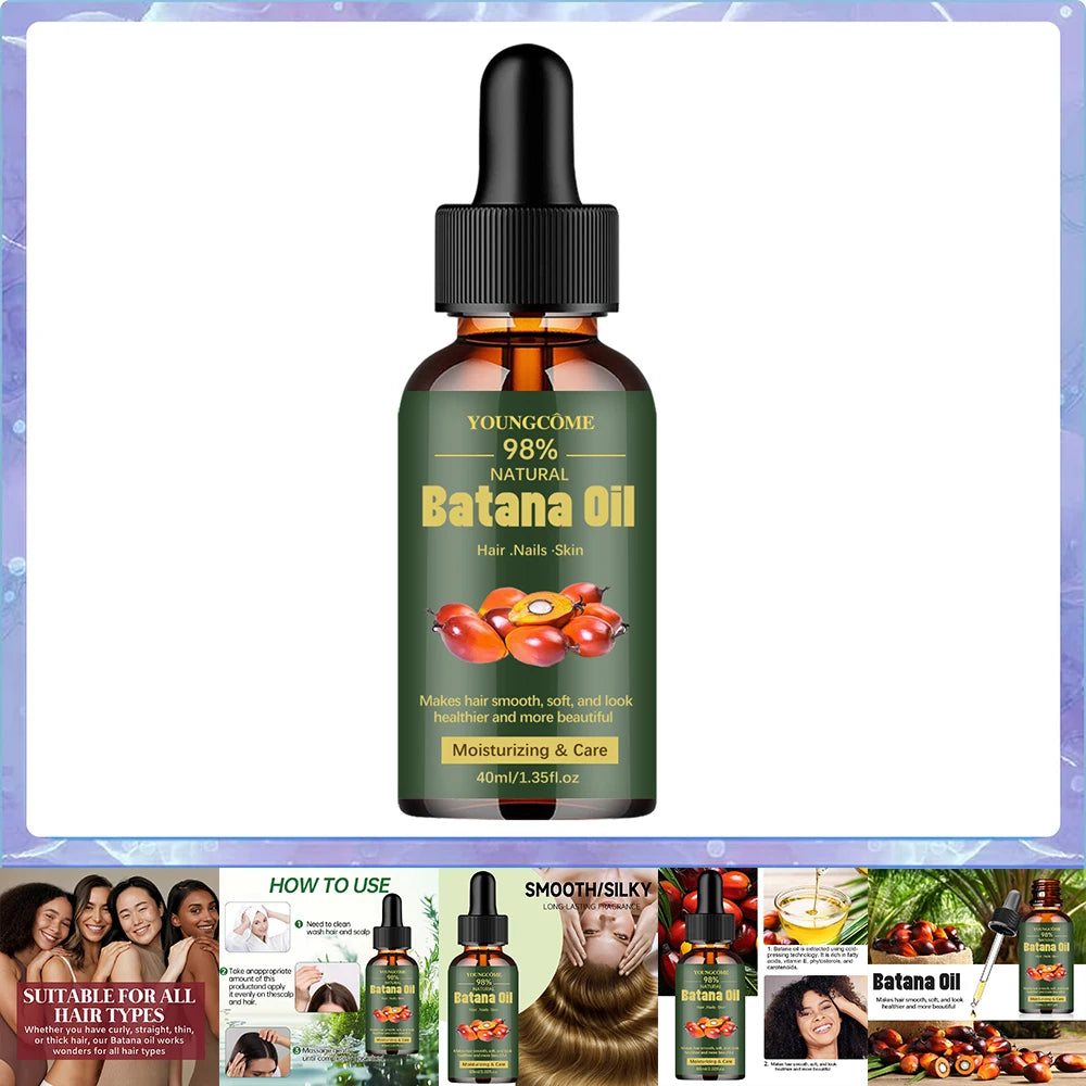 Natural Batana Oil For Hair Growth Pure Batana Oil Hair Shine Strengthen For Women Prevent Hair Loss Eliminate Split Ends 1/3pcs