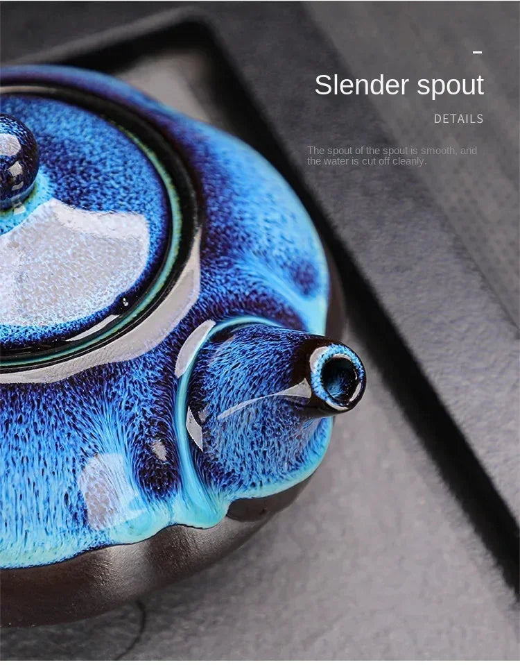 Classical Design Teapot Sets Gift Bag Drinkware Tea Sets Hand Painting Country Ceramic Chinese Tea Set Cup And Tea Pot Set