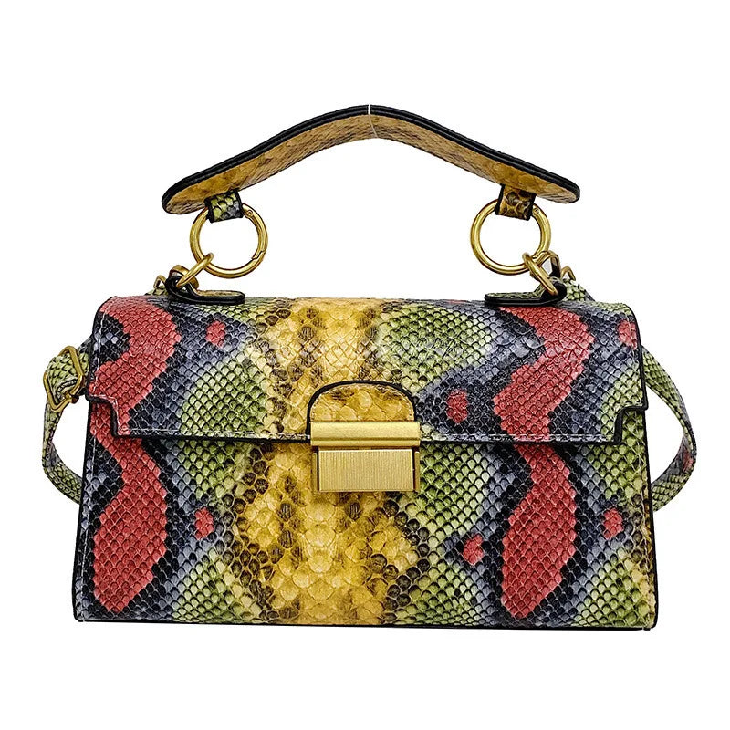 Fashionable High-end Texture Light Luxury Snake Print Niche Design Versatile Handhold Bag Shoulder Bag Crossbody Bag Armpit