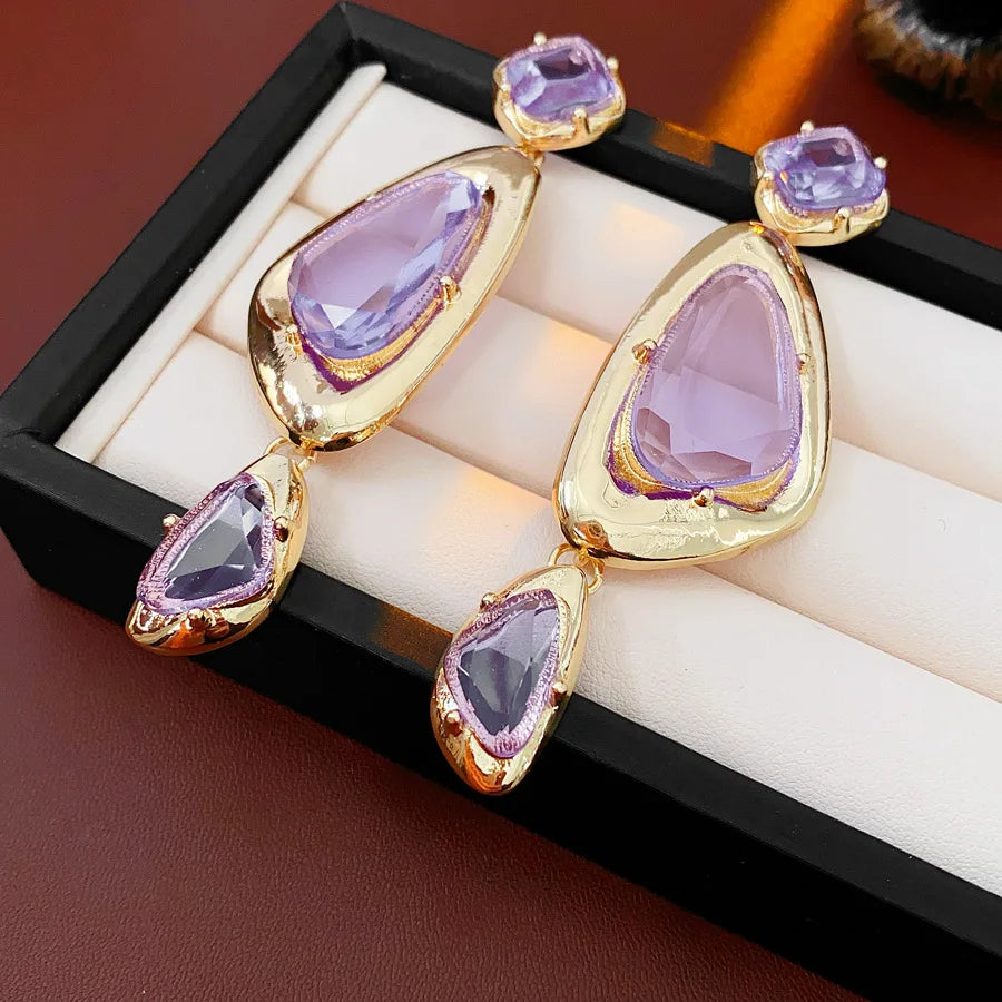 Vintage Irregular Earrings for Women Silver Needle Oval Tassel Drop Earring Light Luxury High-end Retro Jewelry Gifts