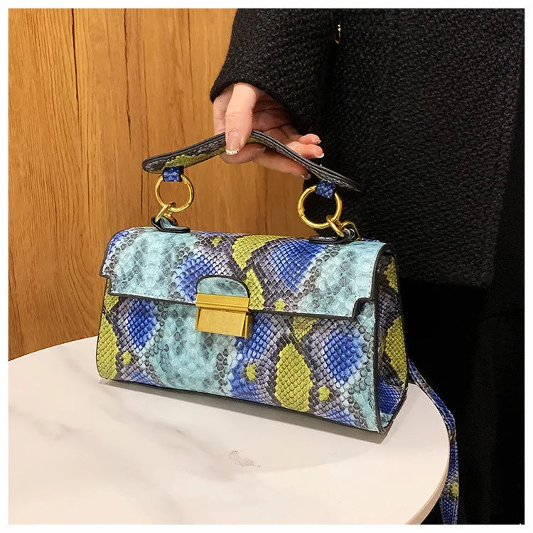 Fashionable High-end Texture Light Luxury Snake Print Niche Design Versatile Handhold Bag Shoulder Bag Crossbody Bag Armpit