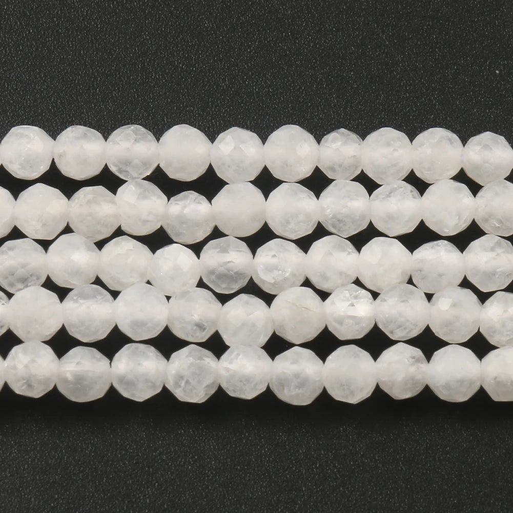 2 3 4mm Natural Faceted Blue Sapphire Stones Loose Spacer Beads for Jewelry Making DIY Bracelet Earrings Accessories 15''Inch