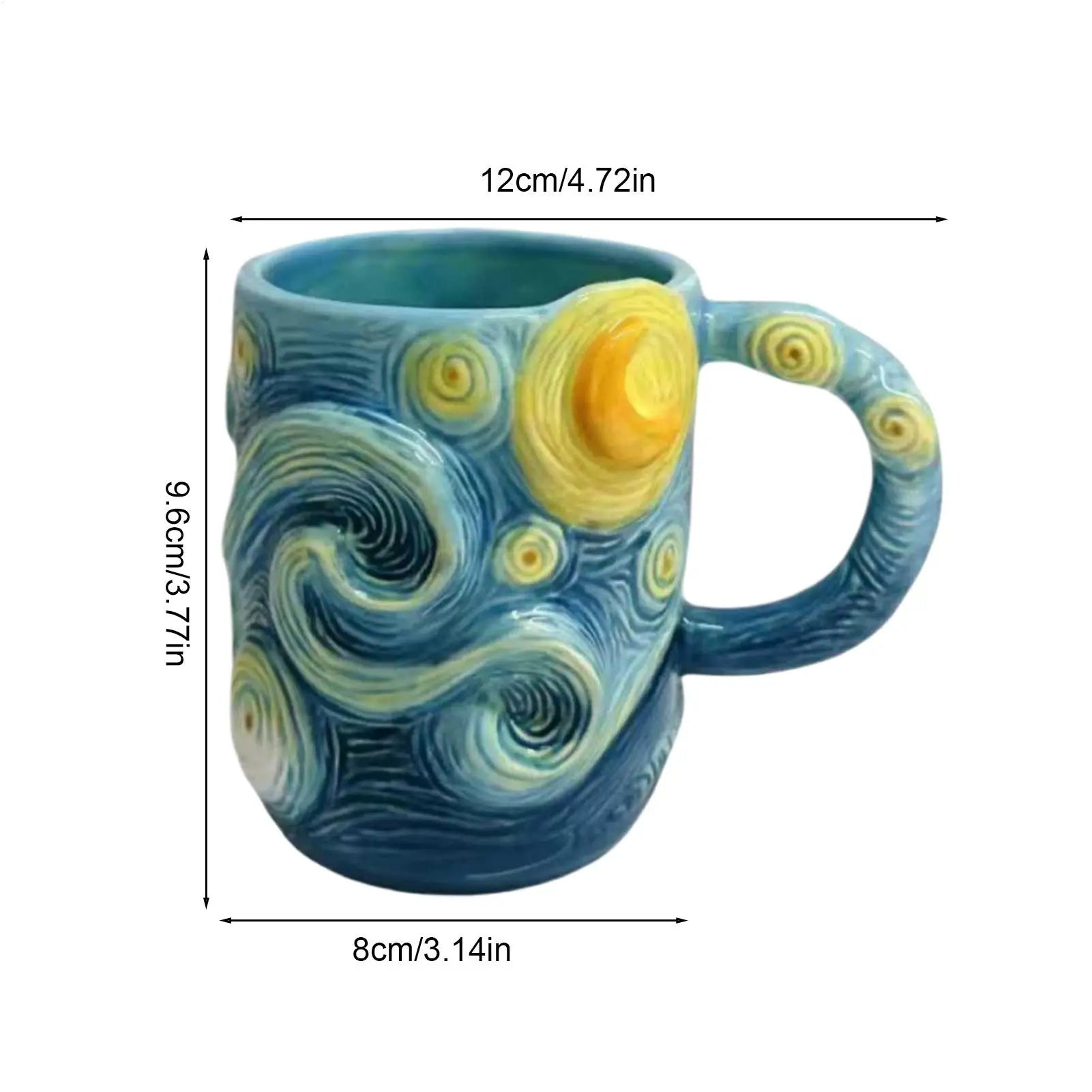 Coffee Mug 13-Ounce Dishwasher Drinkware Famous Painting Mugs for Milk Cocoa Wine Juice Beer Kitchen Cafe Restaurant Home
