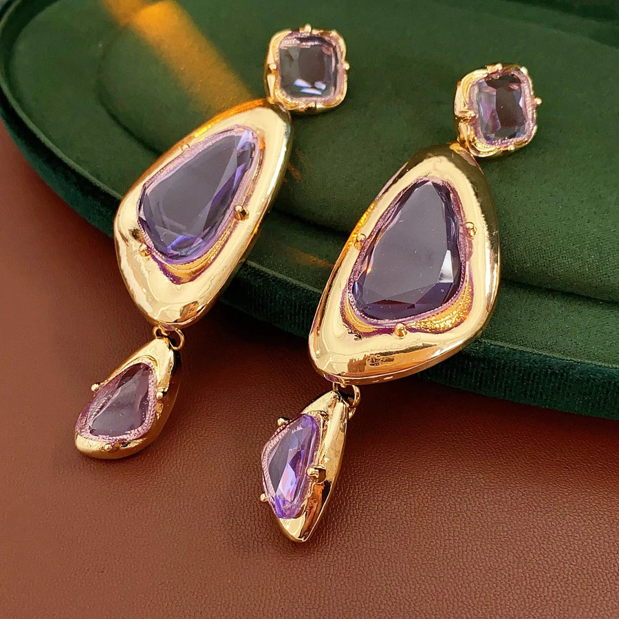 Vintage Irregular Earrings for Women Silver Needle Oval Tassel Drop Earring Light Luxury High-end Retro Jewelry Gifts