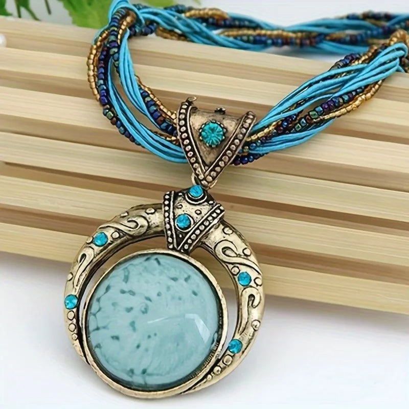 New Retro Bohemian Ethnic Style Necklace Fashionable Men's and Women's Festival Party Gifts Jewelry Accessories