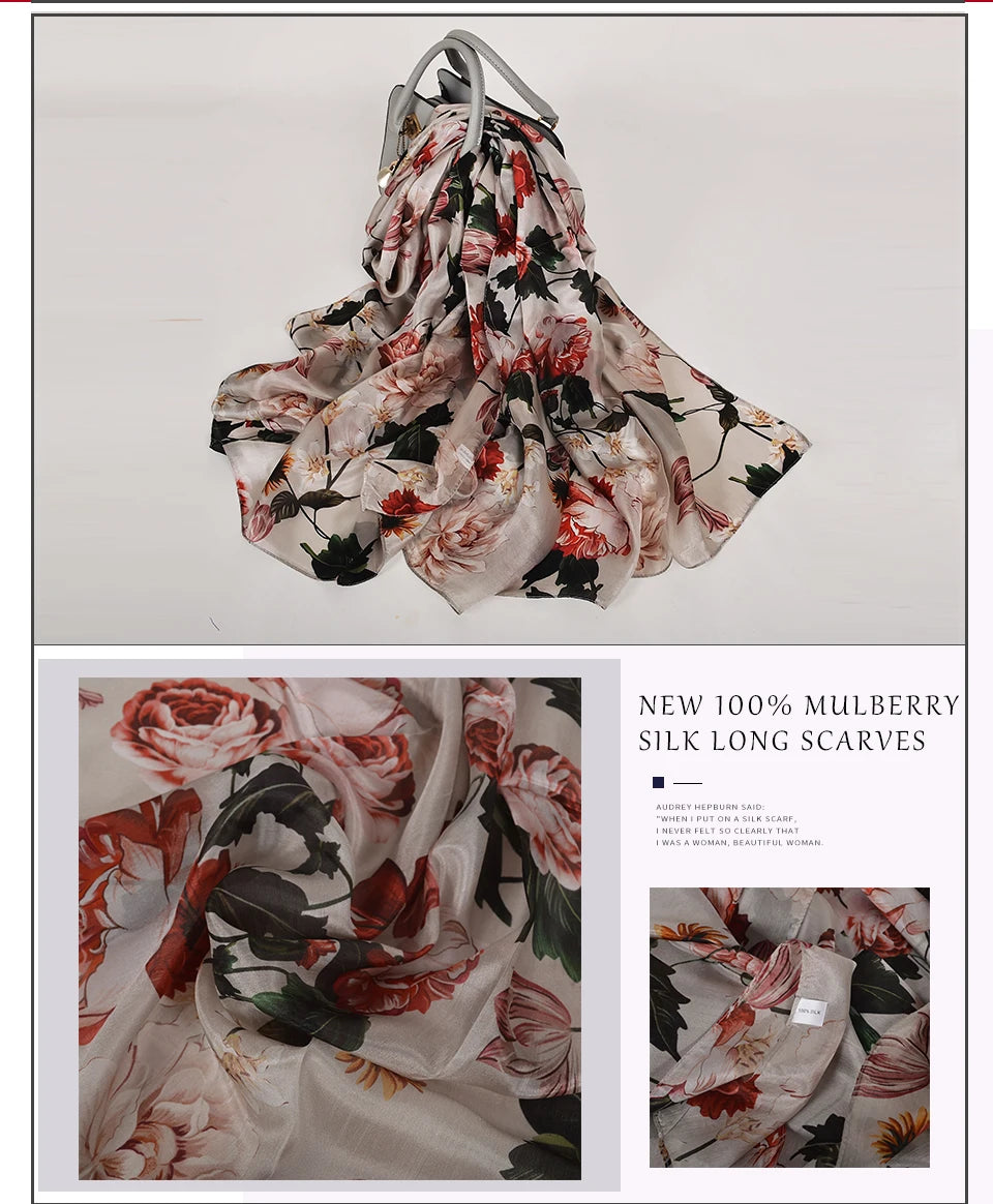 [BYSIFA] New Blue Green Silk Scarf Shawl Women Fashion Brand 100% Pure Silk Long Scarves Autum Winter Warm Neck Head Scarf Hijab