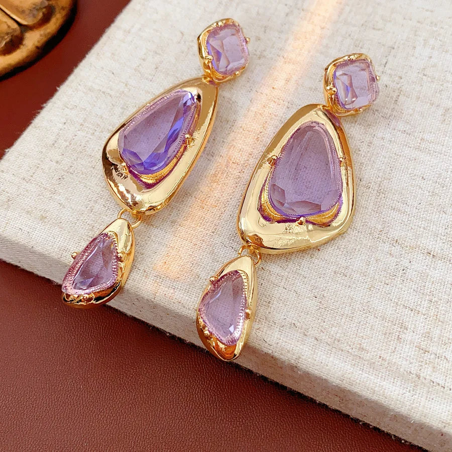 Vintage Irregular Earrings for Women Silver Needle Oval Tassel Drop Earring Light Luxury High-end Retro Jewelry Gifts