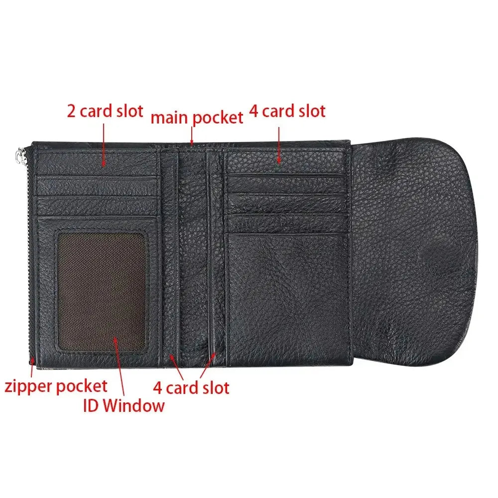 New Short Women's Wallet Coin Pocket Leopard Pattern Women's Wallet with Magnet and Photo Slot Suitable for Girls