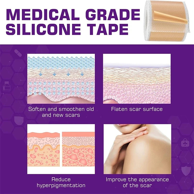 Waterproof & Reusable Silicone Scar Tape – Breathable, Skin-Friendly Adhesive for Ear Protection & Discreet Coverage