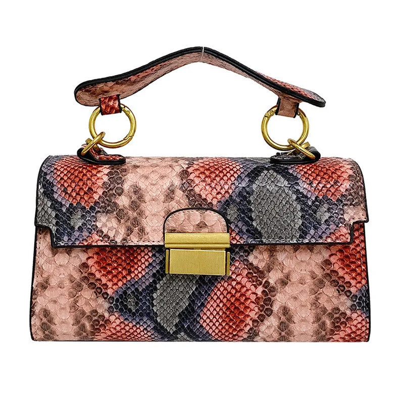 Fashionable High-end Texture Light Luxury Snake Print Niche Design Versatile Handhold Bag Shoulder Bag Crossbody Bag Armpit