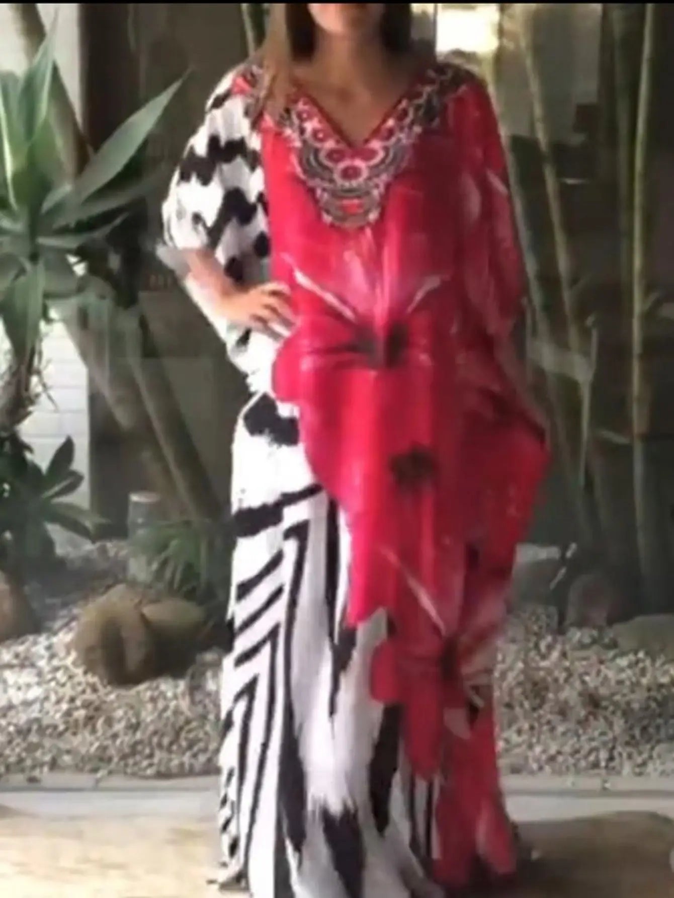 Women's Summer Beach Bohemian Cover Up, Loose Plus Size Vacation Beach Dress, Bikini Swimsuit Outer Wear