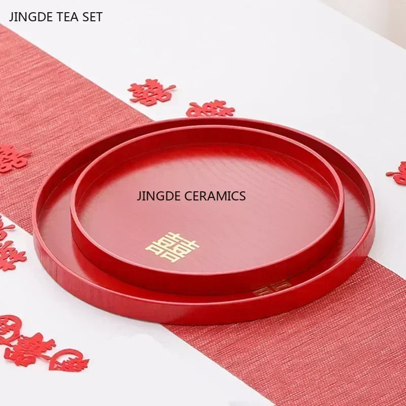 Red Ceramic Tea Set, Chinese Wedding Tea Set, Handmade Tea Pot Set, Special Customized Home Porcelain Beauty Tea Cup Set