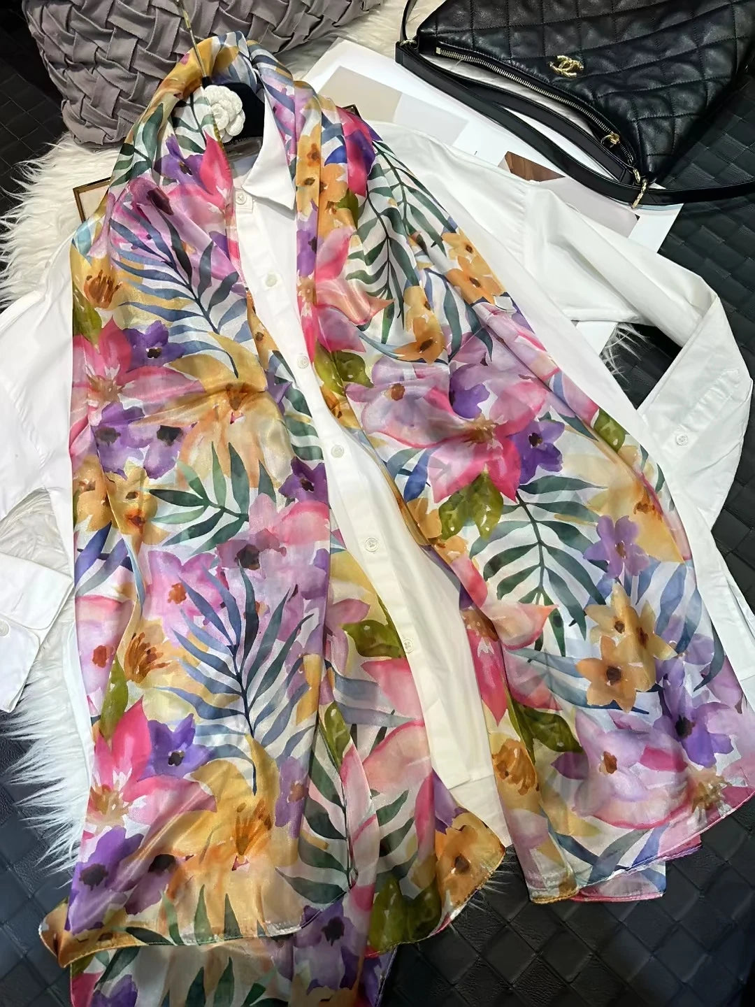 [BYSIFA] New Blue Green Silk Scarf Shawl Women Fashion Brand 100% Pure Silk Long Scarves Autum Winter Warm Neck Head Scarf Hijab