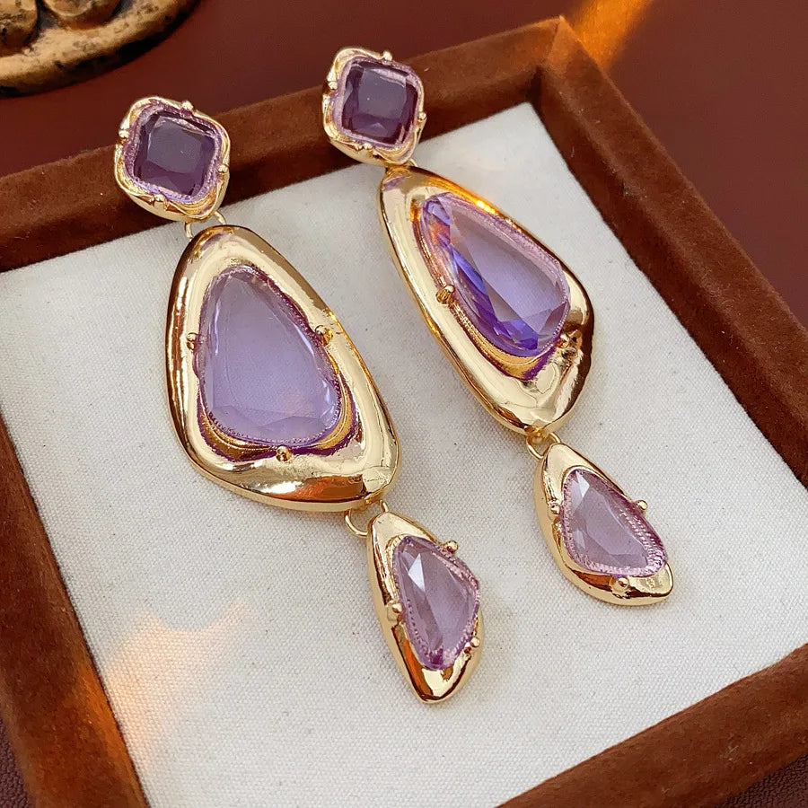 Vintage Irregular Earrings for Women Silver Needle Oval Tassel Drop Earring Light Luxury High-end Retro Jewelry Gifts