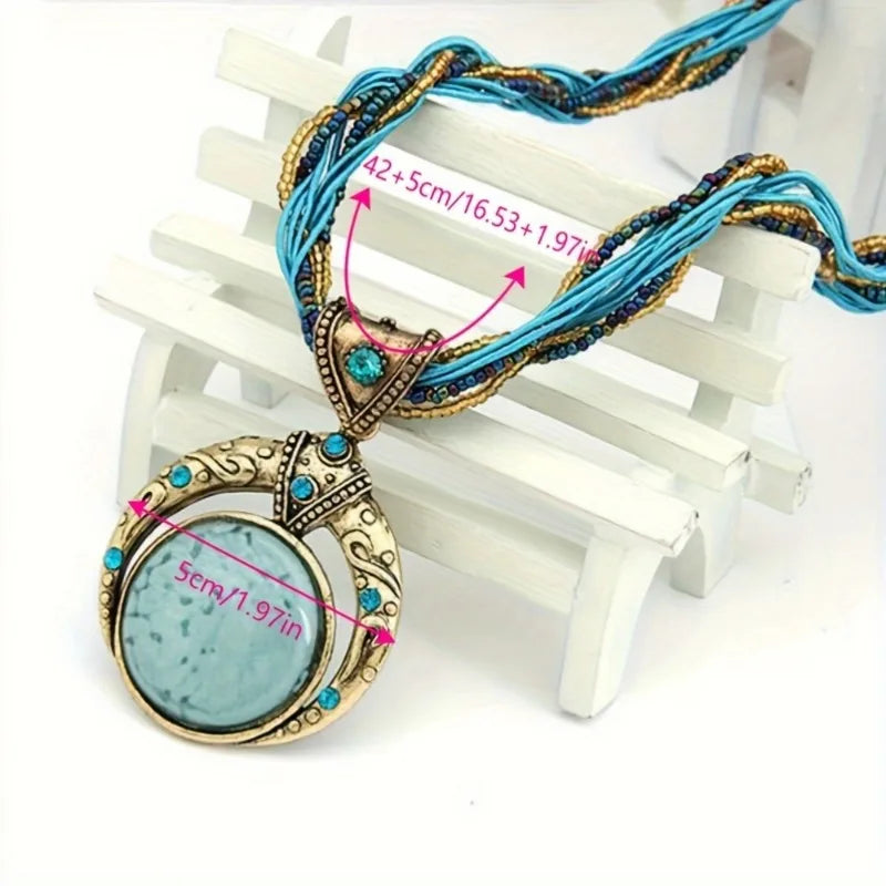 New Retro Bohemian Ethnic Style Necklace Fashionable Men's and Women's Festival Party Gifts Jewelry Accessories